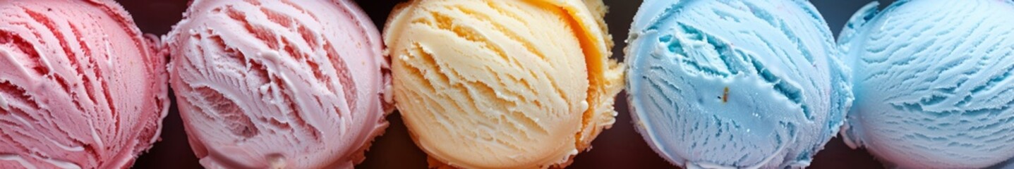 Obraz premium background ice cream close-up top view.