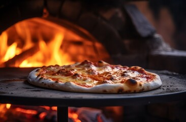 A mouthwatering pepperoni and sausage pizza on a wooden cutting board.