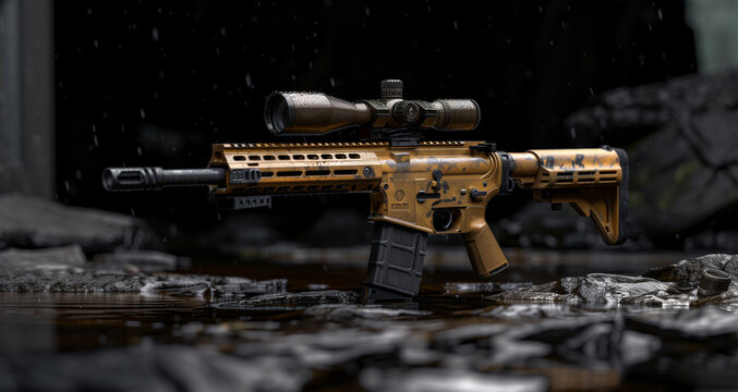 Photo of AR-15 Rifle with Flat Dark Earth Colored Parts
