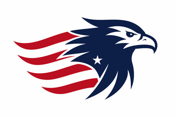 American flag isolated eagle bird head vector file,4th july eaggle vector