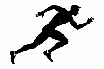 Man  running black silhouettes icon