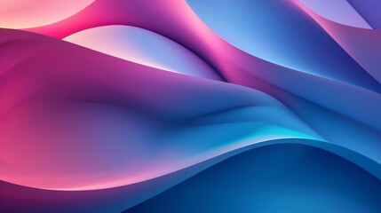 Fototapeta premium A simple gradient background with neon blue and pink, showcasing a smooth curved shape in the foreground