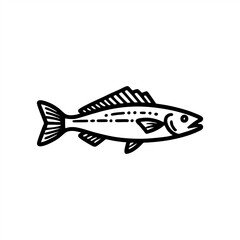 Fototapeta premium Simple fish Vector with Minimalist and modern design