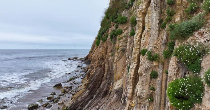 Gaviota Coast Coastline California Eroding Cliffs Aerial Drone