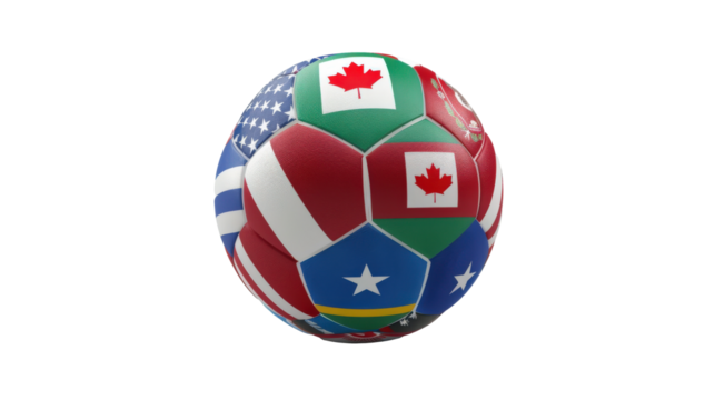 Soccer Ball With North American Flags
