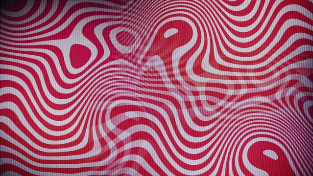 Particles red wave Cyber technology background loop. Abstract 4k animation textured background. Animation of odd loops, wavy patter background