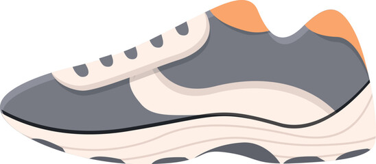 Grey and orange sneaker for sports activities