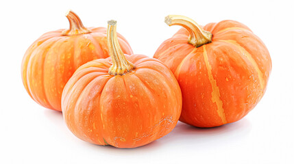 Obraz premium Halloween pumpkins isolated on white background, pumpkin design, autumn vegetable harvest and countryside farmers market