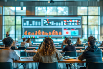 Business Presentation in Modern Conference Room