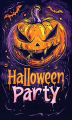 Happy halloween banner or party invitation illustration

