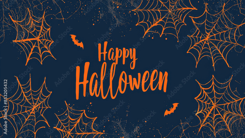 Wall mural Happy halloween banner or party invitation illustration

 - Wall murals