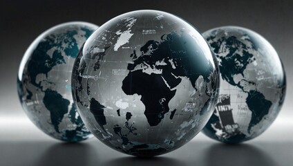 Obraz premium Earth, latitude and longitude, continents of the world