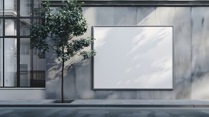 モックアップ用の白い空の店舗看板