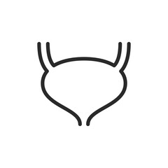 Bladder, linear style icon. Editable stroke width