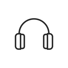 Headphones, linear style icon. Ear protection. Editable stroke width
