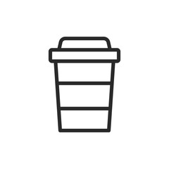 Coffee to-go, linear style icon. Takeaway coffee cup with a lid. Editable stroke width