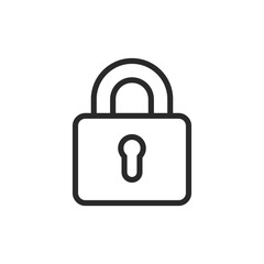 Padlock, linear style icon. security and protection. Editable stroke width.
