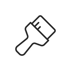 Paintbrush, linear style icon. Wall painting tool. Editable stroke width.