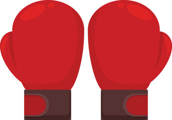 Pair of red boxing gloves is ready for fighting during championship