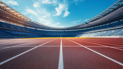 Photo of a stadium with running tracks for athletics competitions.