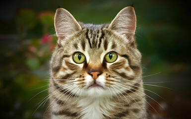 Close up on kitten exploring nature