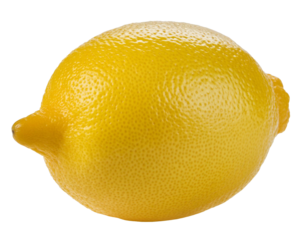 Clear background image of a vibrant, ripe lemon with high quality resolution