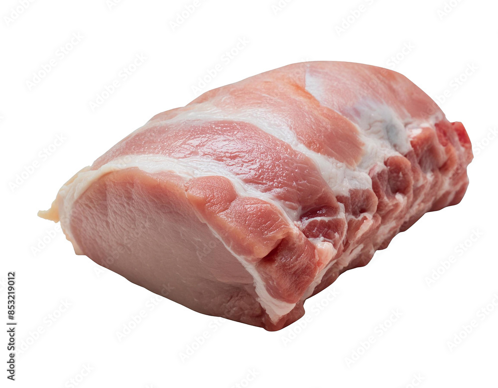Poster unprocessed pork loin with a clear background in high resolution