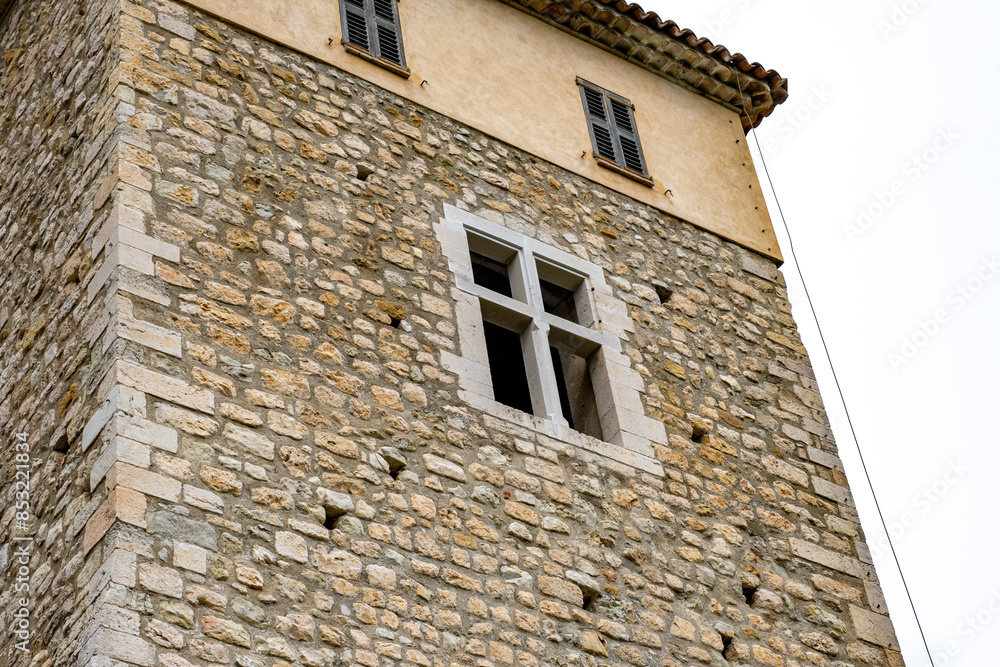 Sticker Renaissance window on old castle in Southern French Alps