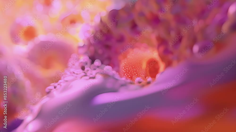 Poster a microvilli structure on the surface of a cell absorbing cholesterol from the extracellular environ