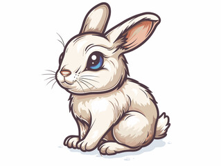 Obraz premium cute little bunny on white background vector illustration for your design