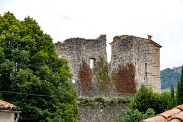 Fototapeta premium old castle under renovation in Southern French Alps