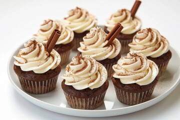 Cappuccino Cup Cakes with Ground Cinnamon and Whipped Topping