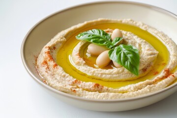 Creamy and Aromatic Cannellini Bean Hummus with Basil
