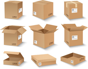 Opened and closed carton box