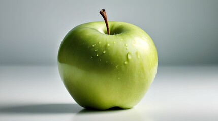 Green apple on white background
