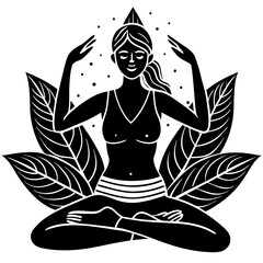 silhouette of yoga person