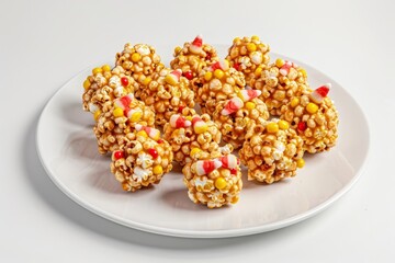 Candy Corn Popcorn Balls: Festive Autumn Treats with Marshmallow Glaze and Peanuts