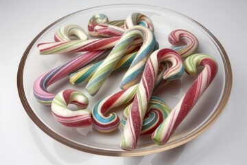 Glossy Glazed Candy Canes in Elegant Glass Centerpiece