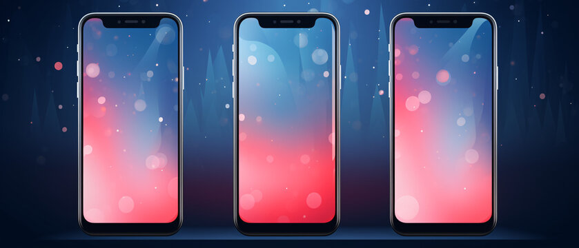 Smartphone mobile screen technology with a high-resolution display emitting bright, vibrant colors.