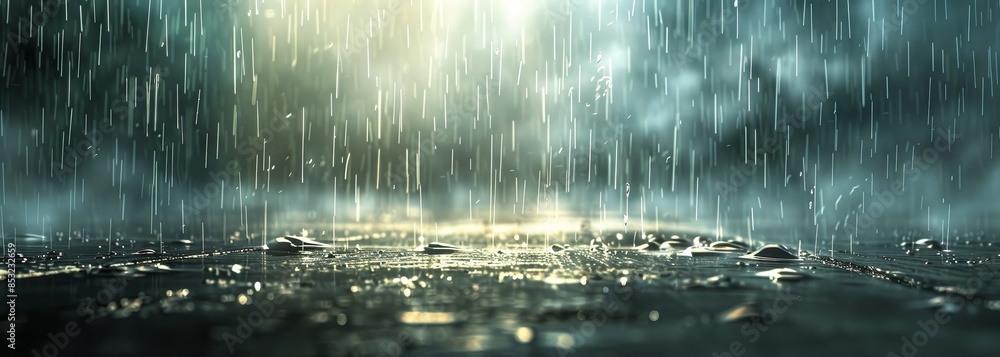 Wall mural heavy rain background