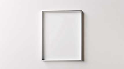 Blank picture frame on white wall. 3d render illustration.
