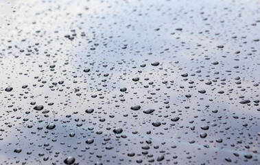 Water drops on car glass