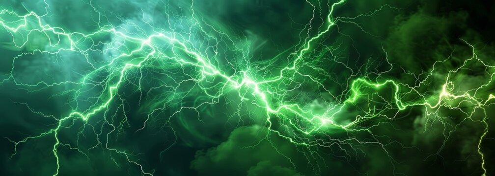 Green lightning background