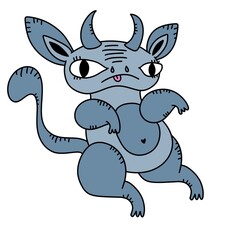 Cartoon monster pattern for wrapping paper and fabrics and linens