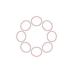 An abstract transparent circular spiral shape design element.