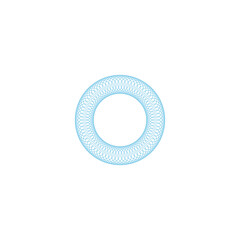 An abstract transparent circular spiral shape design element.