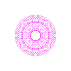 An abstract transparent circular spiral shape design element.