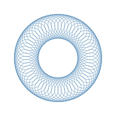 An abstract transparent circular spiral shape design element.