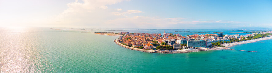 City of Grado, Italy, in summer at sunset