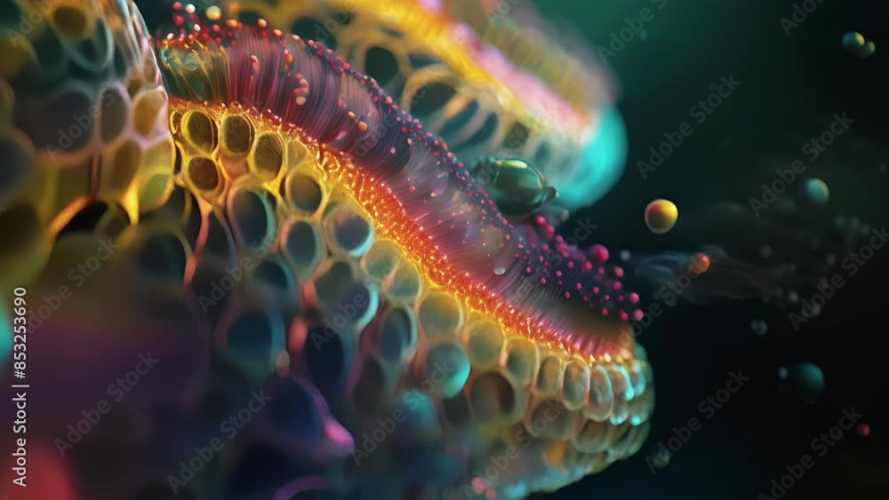 Poster an upclose animation of a cilium functioning as a sensory organelle detecting changes in the cells e